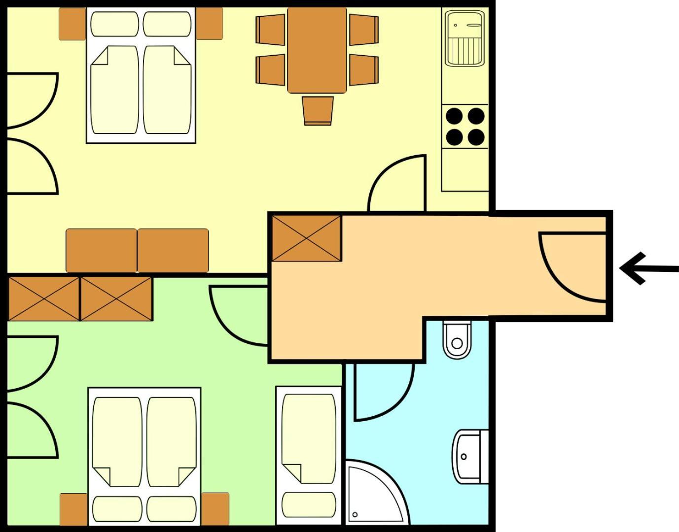 Apartment mit 1 Schlafzimmer